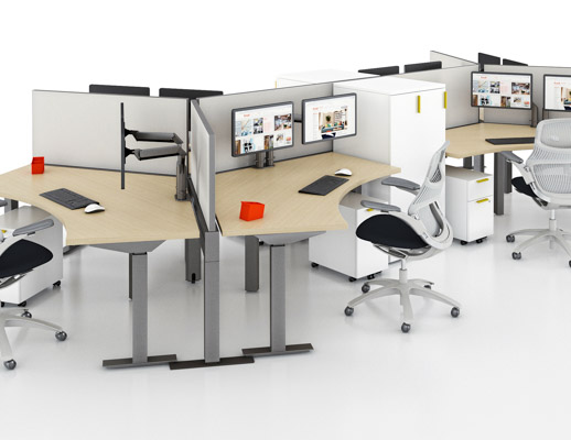 antenna workspaces 120 degree planning wokrsations open plan height-adjustable table