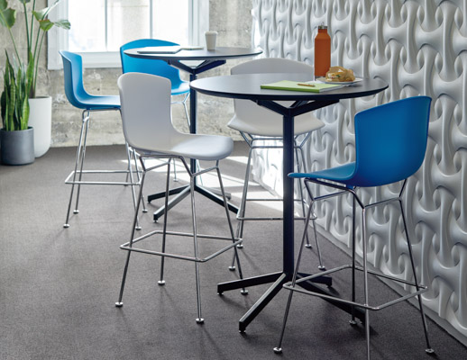 pixel column leg table bar height bertoia molded shell barstool san francisco showroom