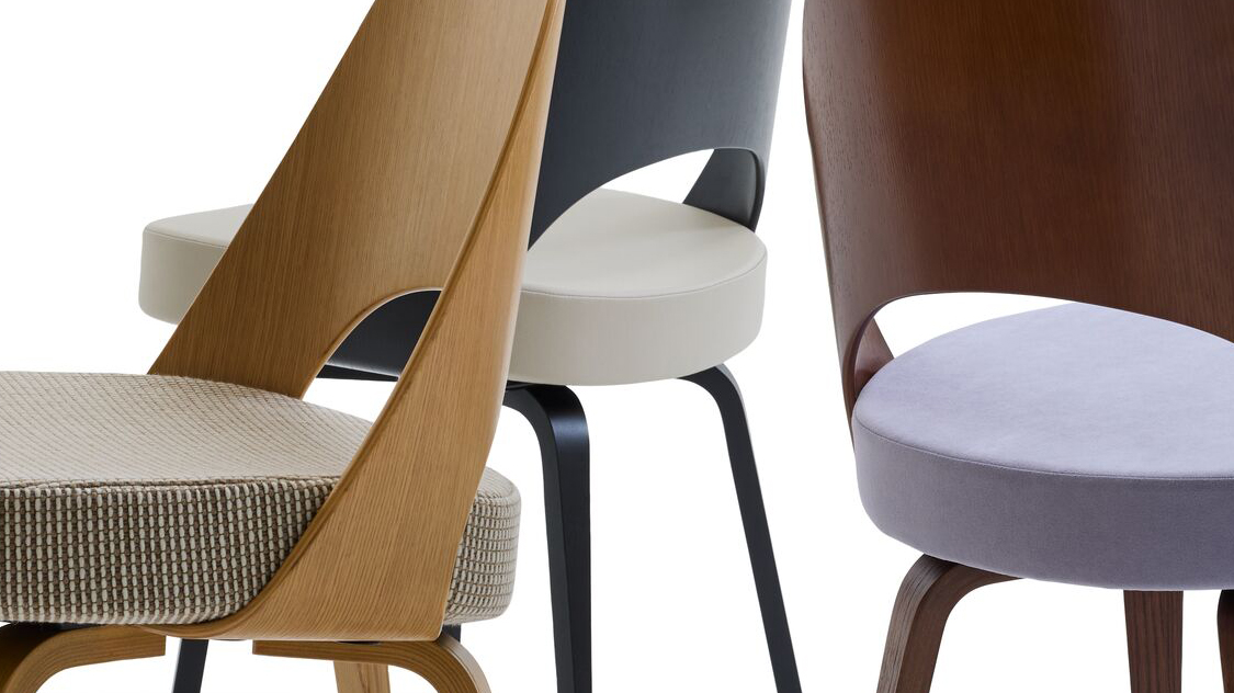 Saarinen Executive Chair Veneer Back Wood Legs